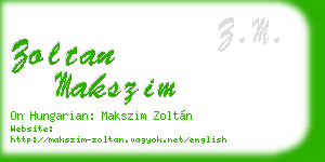 zoltan makszim business card