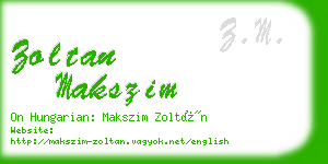 zoltan makszim business card